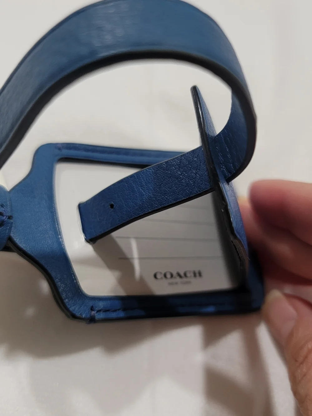 Coach Blue Leather Luggage Tag - Picture 2 of 4